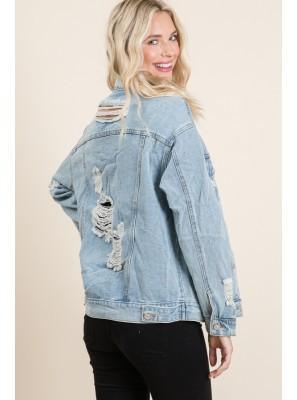 Washed Denim Jacket - Lovely Brielle