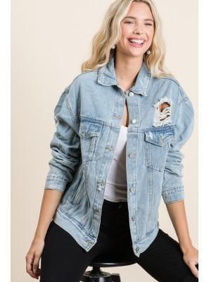 Washed Denim Jacket - Lovely Brielle