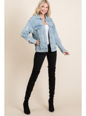 Washed Denim Jacket - Lovely Brielle