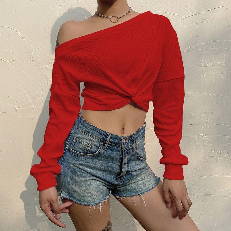 Oblique Shoulder Top - Lovely Brielle