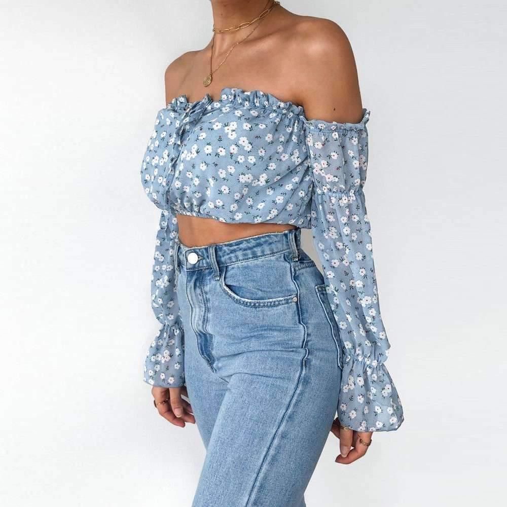 Floral Print Off-the-Shoulder - Lovely Brielle