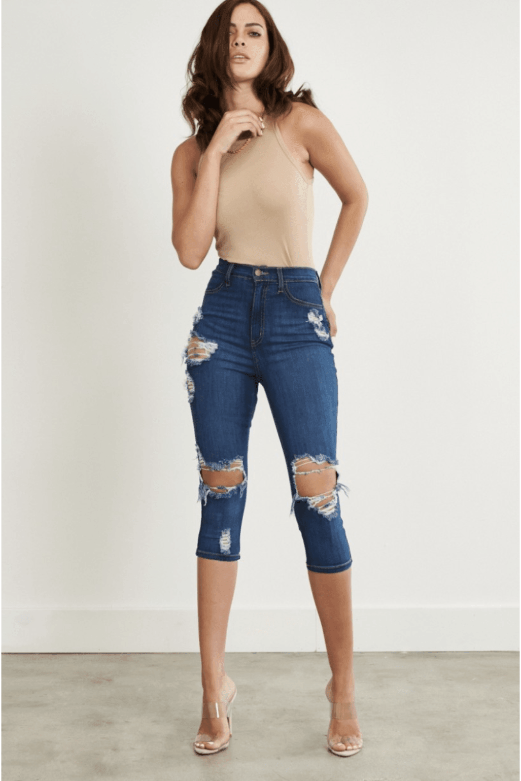 Lisa Cut-out Denim - Lovely Brielle