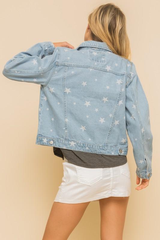 Kayla Star Denim Jacket - Lovely Brielle