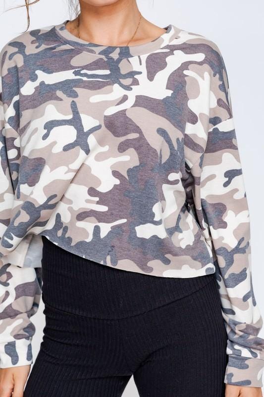 Camo Oversized Pullover - Lovely Brielle